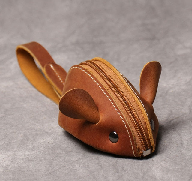 Leather Rat Coin Purse by Style's Bug - Style's Bug Brown