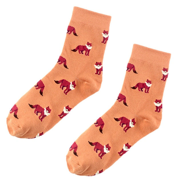 Cute animal knitted socks by Style's Bug (2 pairs pack) - Style's Bug Fox