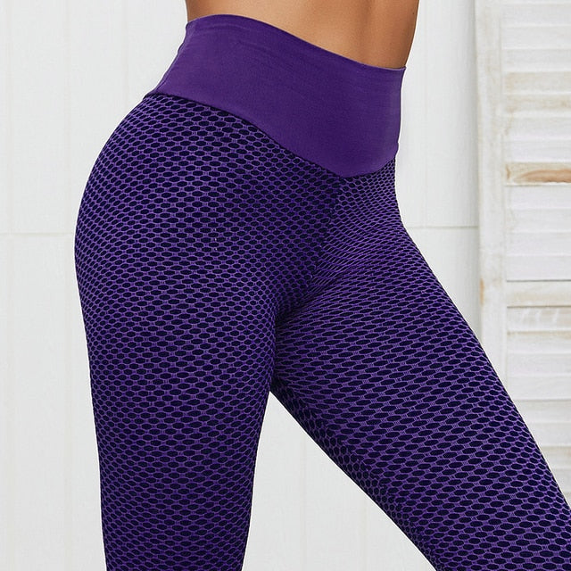 High Waist anti-cellulite Leggings by Style's Bug - Style's Bug Purple / M