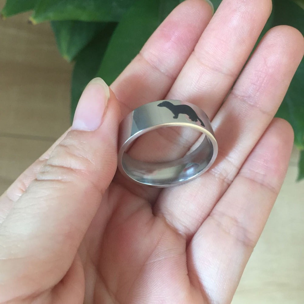 PAWsonalized Ferret ring (𝘕𝘢𝘮𝘦 𝘪𝘴 𝘰𝘯 𝘪𝘯𝘴𝘪𝘥𝘦 𝘰𝘧 𝘵𝘩𝘦 𝘳𝘪𝘯𝘨) - Style's Bug