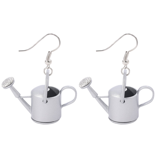 Watering Can Earrings by Style's Bug - Style's Bug Silver / 1 pair