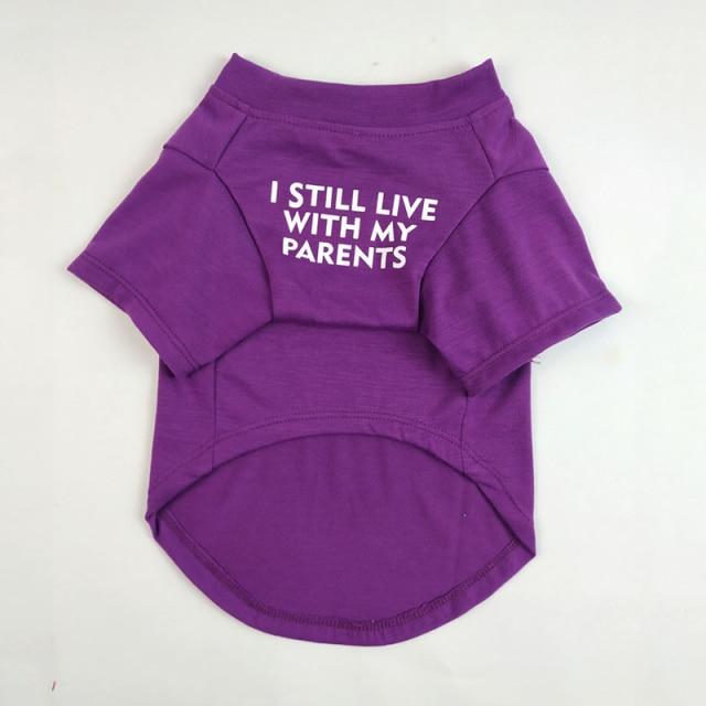 "I STILL LIVE WITH MY PARENTS" Dog T-shirts - Style's Bug Purple / XXL