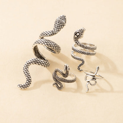 Snake ring set by Style's Bug (4pcs set) - Style's Bug Silver