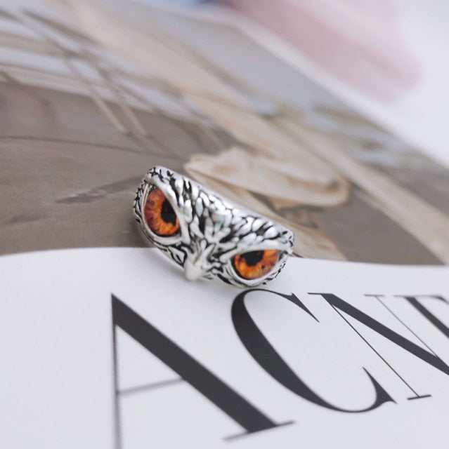 "keeping eyes on you" Owl rings by Style's Bug (2pcs pack) - Style's Bug Orange