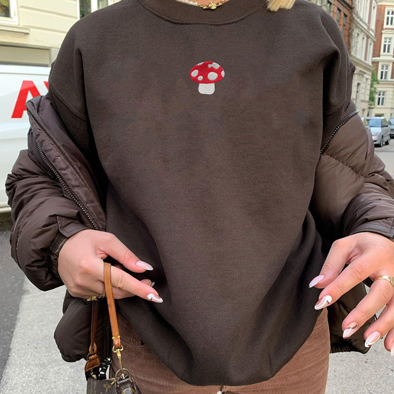 Embroidered Mushroom Sweatshirt by Style's Bug - Style's Bug