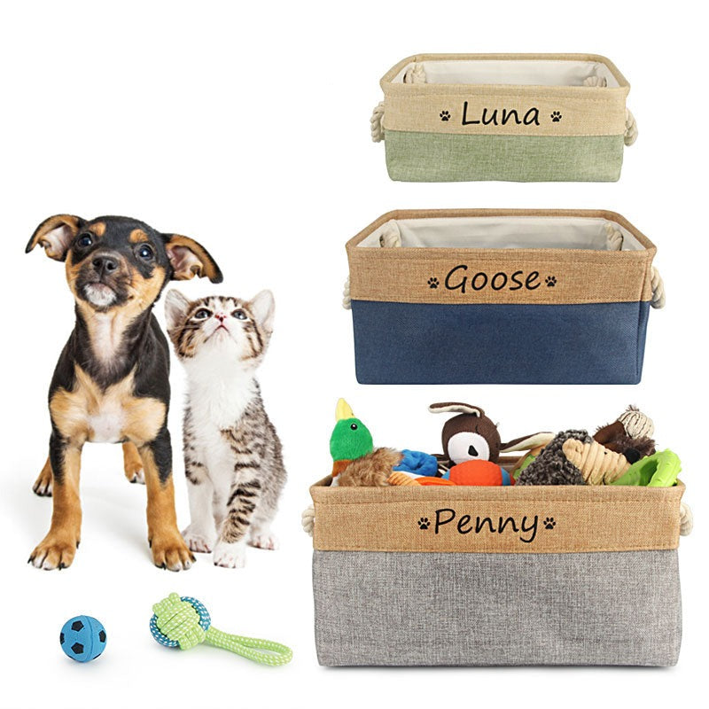 PAWsonalized Name Dog Toy Basket by Style's Bug - Style's Bug