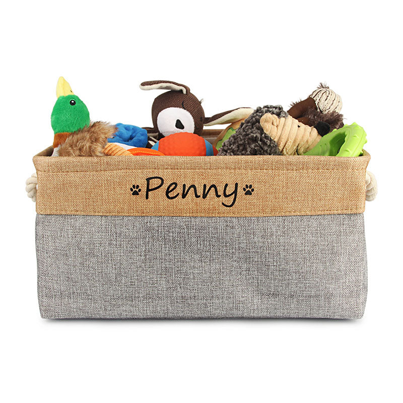 PAWsonalized Name Dog Toy Basket by Style's Bug - Style's Bug