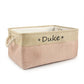 PAWsonalized Name Dog Toy Basket by Style's Bug - Style's Bug Pink / L 41X32X21cm