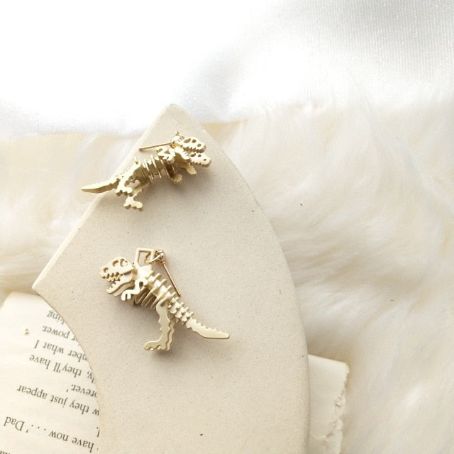 Skeleton Dinosaur Earrings - Style's Bug Default Title