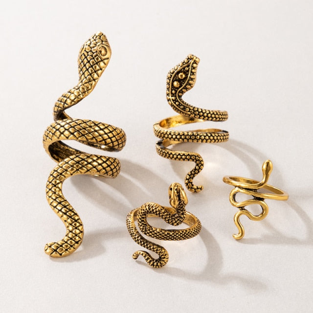 Snake ring set by Style's Bug (4pcs set) - Style's Bug Gold