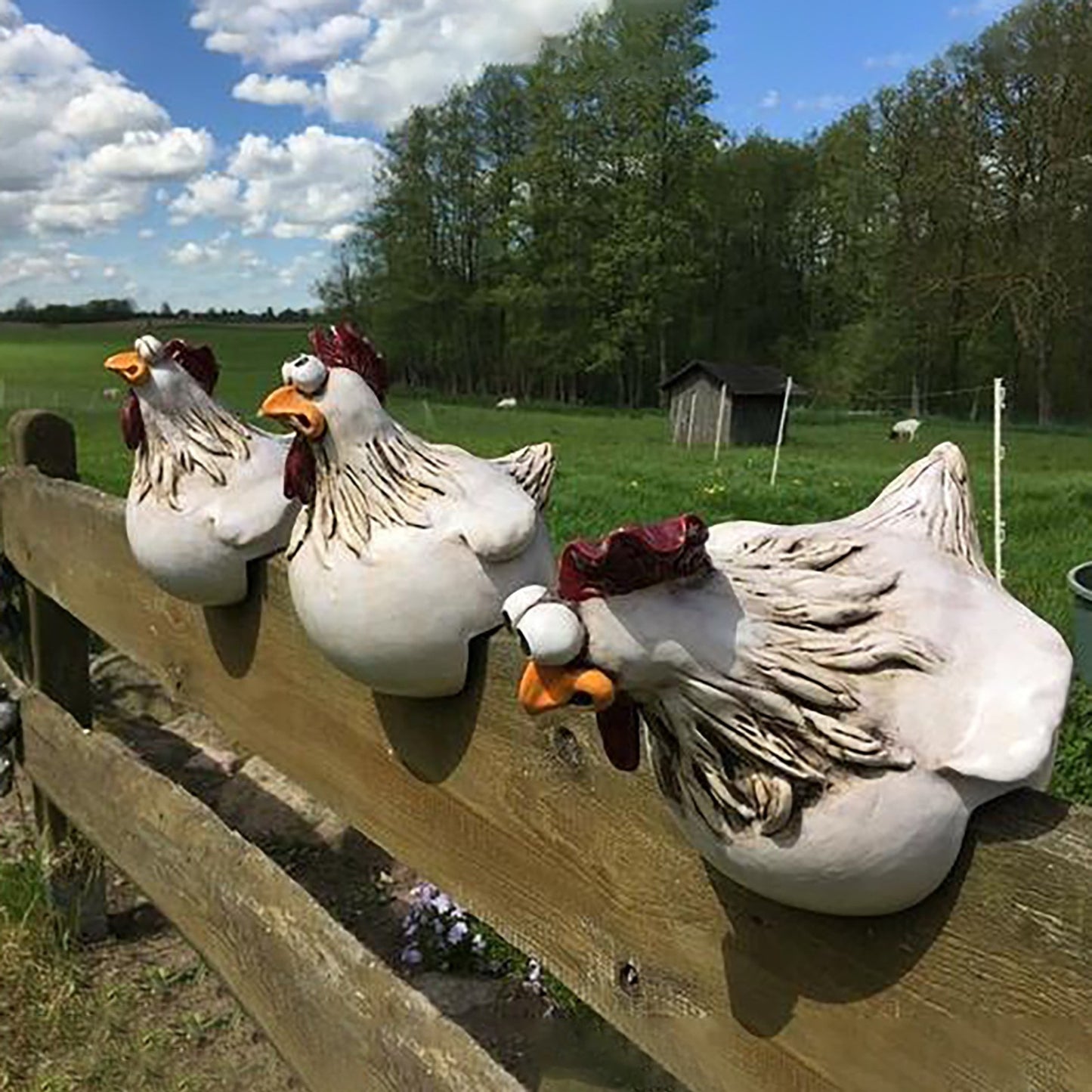 Chicken fence Statues by Style's Bug - Style's Bug