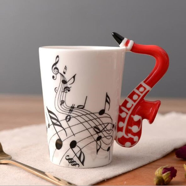 Musical instrument mugs by Style's Bug - Style's Bug Saxophone - Red