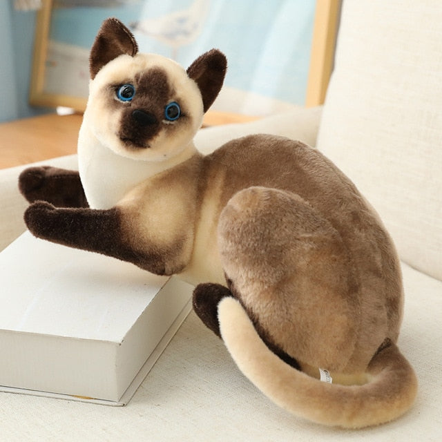 Realistic Cat plushies by Style's Bug - Style's Bug Laying Siamese - 40cm