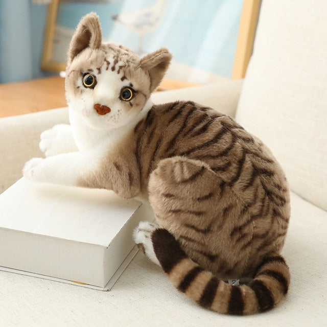 Realistic Cat plushies by Style's Bug - Style's Bug Laying Gray - 30cm