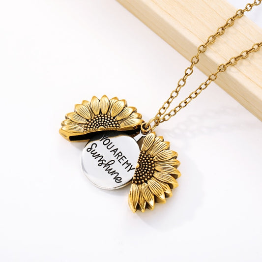 "You Are My Sunshine" locket necklace by Style's Bug (2pcs pack) - Style's Bug Gold