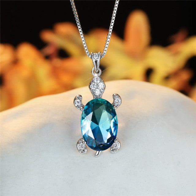 Sea Turtle Necklace by Style's Bug - Style's Bug Blue Green