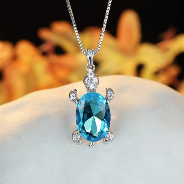 Sea Turtle Necklace by Style's Bug - Style's Bug Aqua Blue