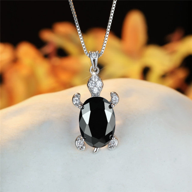 Sea Turtle Necklace by Style's Bug - Style's Bug Black