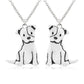 Sitting Pitbull dog necklace by Style's Bug - Style's Bug Both left and right necklaces (2pcs pack) / 45cm