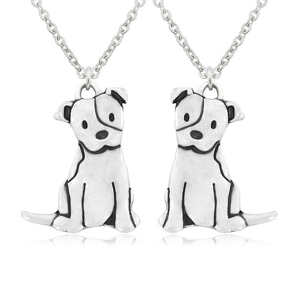 Sitting Pitbull dog necklace by Style's Bug - Style's Bug Both left and right necklaces (2pcs pack) / 45cm