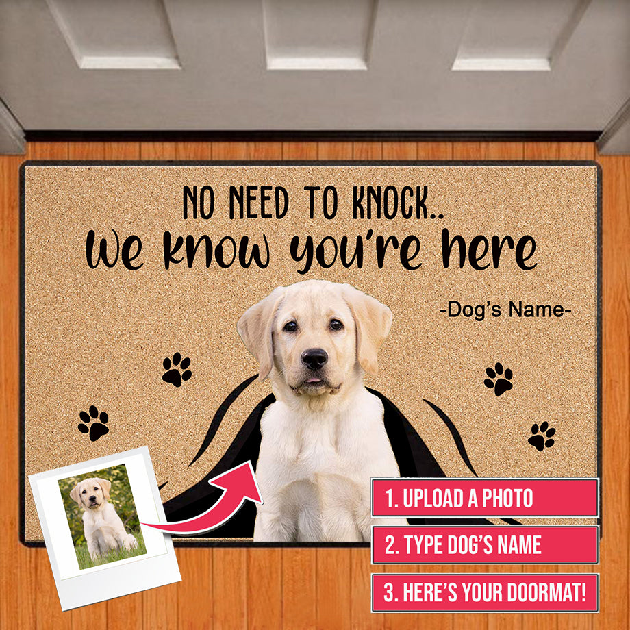"No need to knock We know your are here" Personalised Mat by Style's Bug - Style's Bug