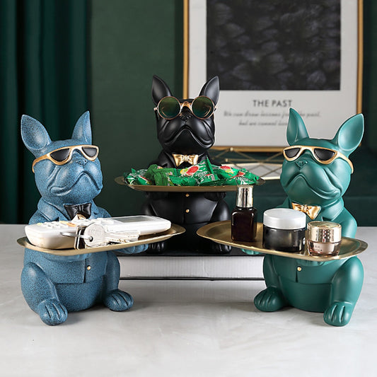 "Frenchie the waiter" Statue trays by Style's Bug - Style's Bug