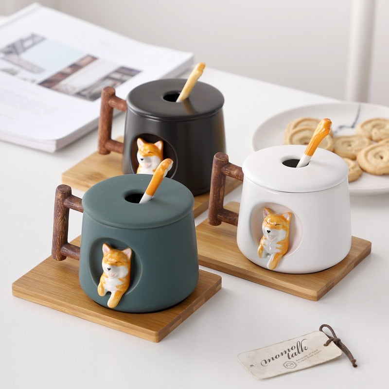 Shiba Inu mug by Style's Bug (Mug + Lid + Spoon) - Style's Bug