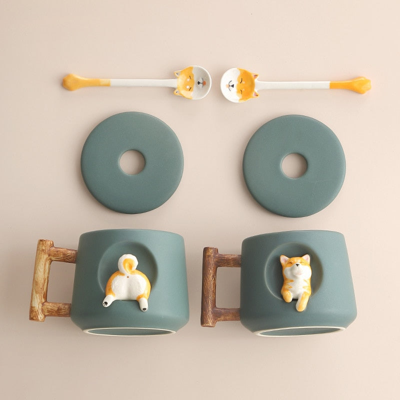 Shiba Inu mug by Style's Bug (Mug + Lid + Spoon) - Style's Bug