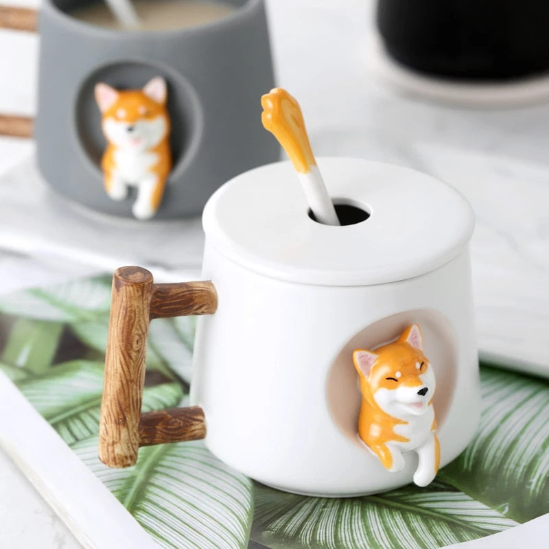 Shiba Inu mug by Style's Bug (Mug + Lid + Spoon) - Style's Bug