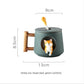 Shiba Inu mug by Style's Bug (Mug + Lid + Spoon) - Style's Bug Dark green