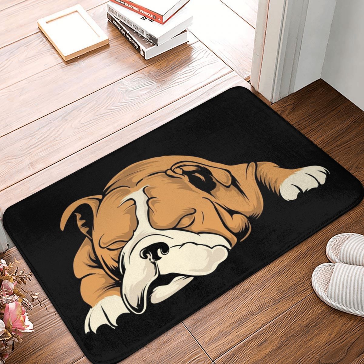 Funny Bulldog mats by Style's Bug - Style's Bug Sleeping Bulldog