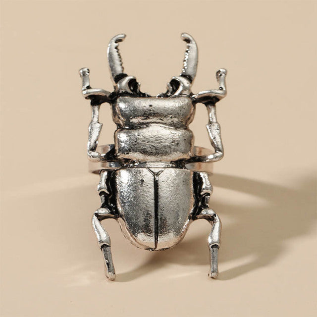 Realistic Beetle ring by Style's Bug (2pcs pack) - Style's Bug Ancient silver