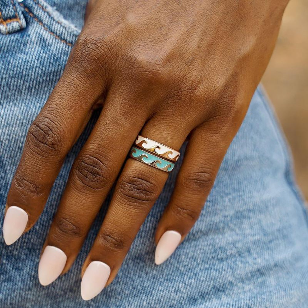 "Lady in the Ocean" ring set by Style's Bug (4pcs set) - Style's Bug