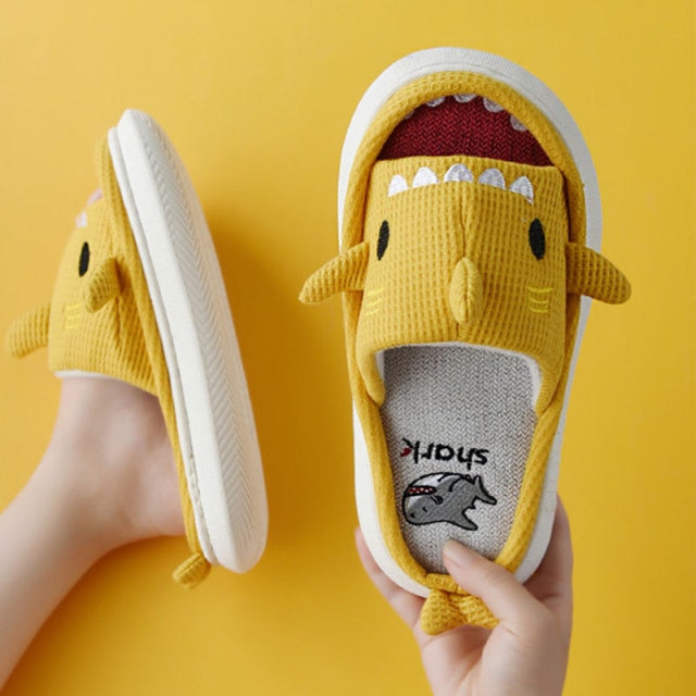 Thick sole Shark slippers by Style's Bug - Style's Bug Yellow Shark / 36-37(foot 225mm)