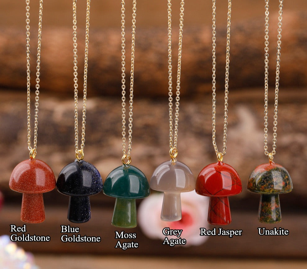 Healing Mushroom stone necklaces by Style's Bug - Style's Bug