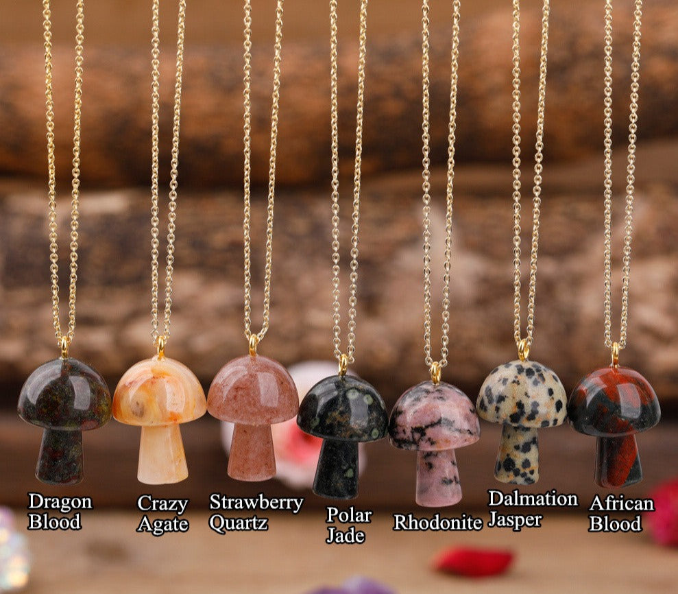 Healing Mushroom stone necklaces by Style's Bug - Style's Bug