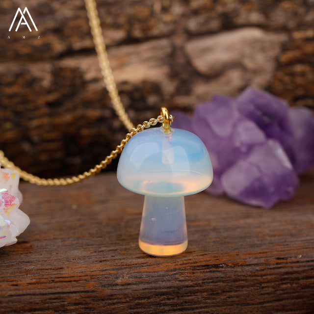 Healing Mushroom stone necklaces by Style's Bug - Style's Bug Opal