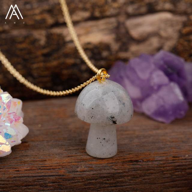 Healing Mushroom stone necklaces by Style's Bug - Style's Bug Labradorite