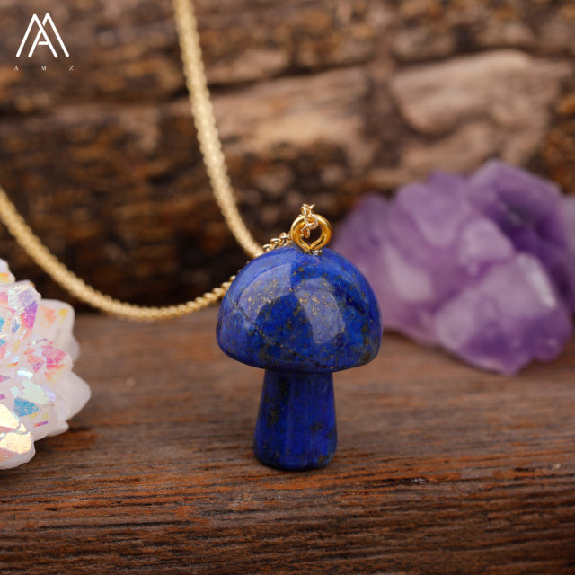 Healing Mushroom stone necklaces by Style's Bug - Style's Bug Lapis