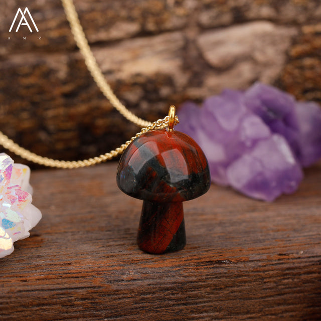 Healing Mushroom stone necklaces by Style's Bug - Style's Bug African Blood