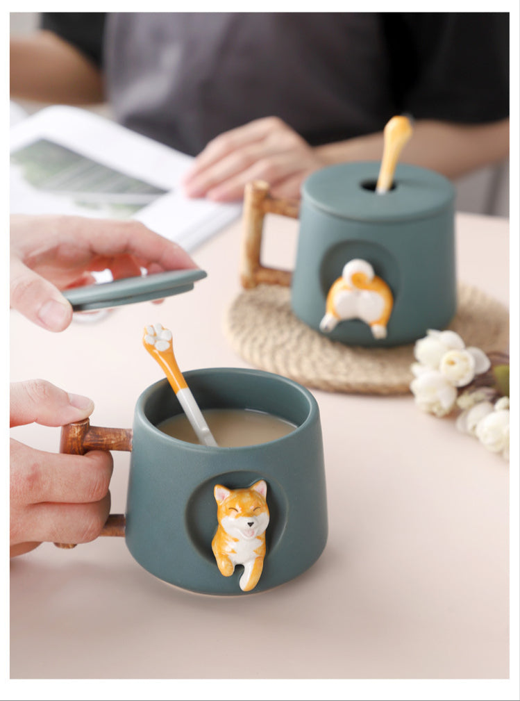 Shiba Inu mug by Style's Bug (Mug + Lid + Spoon) - Style's Bug