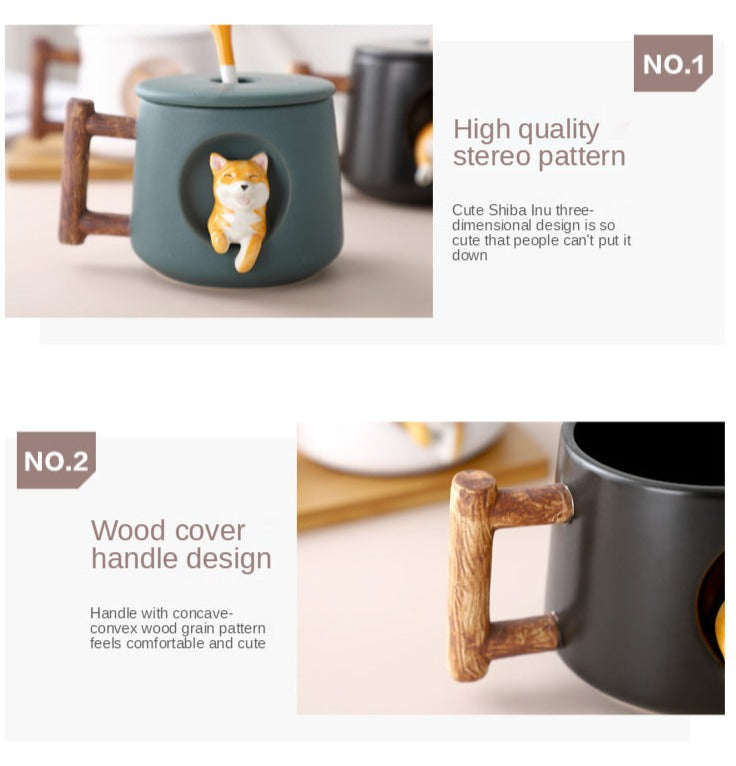 Shiba Inu mug by Style's Bug (Mug + Lid + Spoon) - Style's Bug