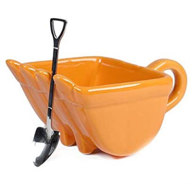 Excavator Bucket Mug by Style's Bug (+ Shovel spoon) - Style's Bug Orange