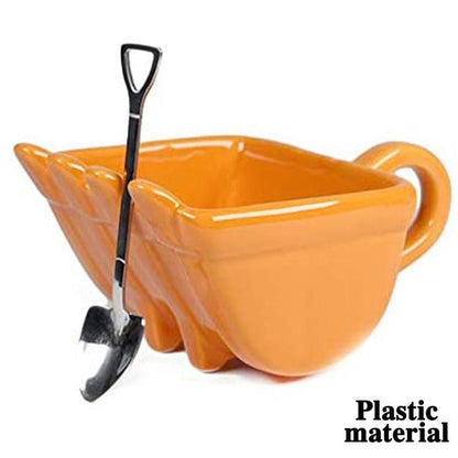 Excavator Bucket Mug by Style's Bug (+ Shovel spoon) - Style's Bug Orange