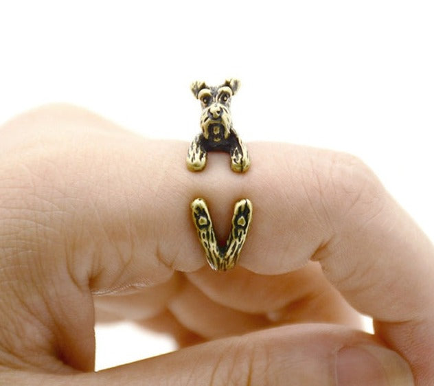 Schnauzer rings by Style's Bug - Style's Bug Antique Bronze