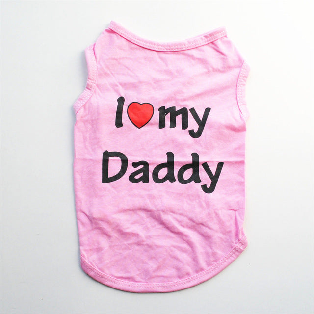 I Love my Mommy/Daddy pet t-shirts by Style's Bug - Style's Bug Pink - dad / L