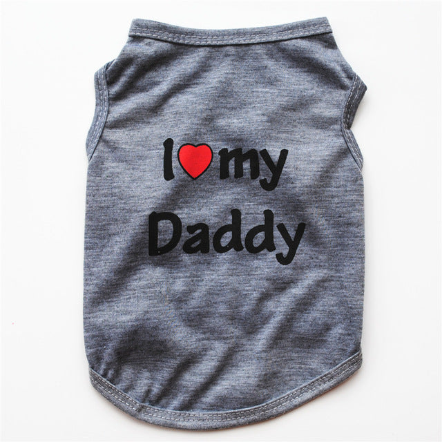 I Love my Mommy/Daddy pet t-shirts by Style's Bug - Style's Bug Gray - dad / L