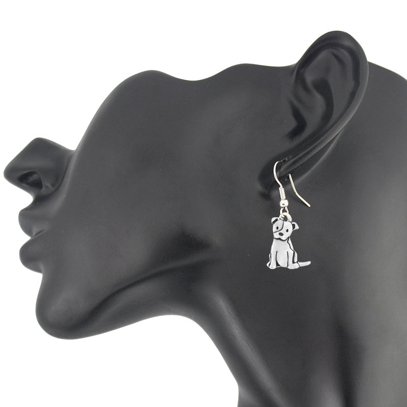 Sitting Pitbull dog earrings by Style's Bug - Style's Bug