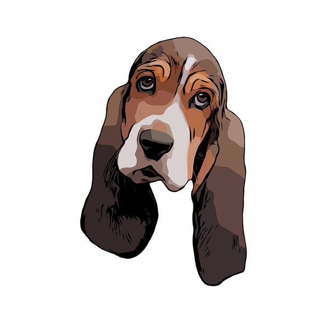 Funny Waterproof Basset Hound Stickers - Style's Bug C