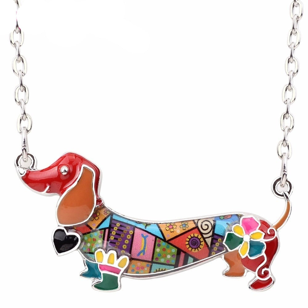 Colorful Dachshund necklaces by Style's Bug - Style's Bug